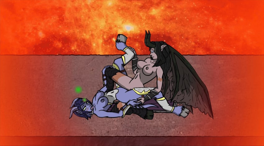 2girls animated armor belly_button blue_skin blush breasts cape closed_eyes continue_after_cum corruption defeated_heroine demon demon_girl demon_horns demon_tail draenei draenei_female exposed_breasts fantasy female female/female female_ejaculation female_on_top female_only female_protagonist femsub forced_yuri gorepete green_eyes helpless holding_hands house_of_r&#039;thoth interspecies legend_of_krystal lesbian_sex medium_breasts monster_on_female monster_rape multiple_girls no_sound orgasm questionable_consent rape rough_sex scissoring sex sex_slave size_difference succubus succubus_(warcraft) tongue_out tribadism video_games warcraft wings world_of_warcraft yuri
