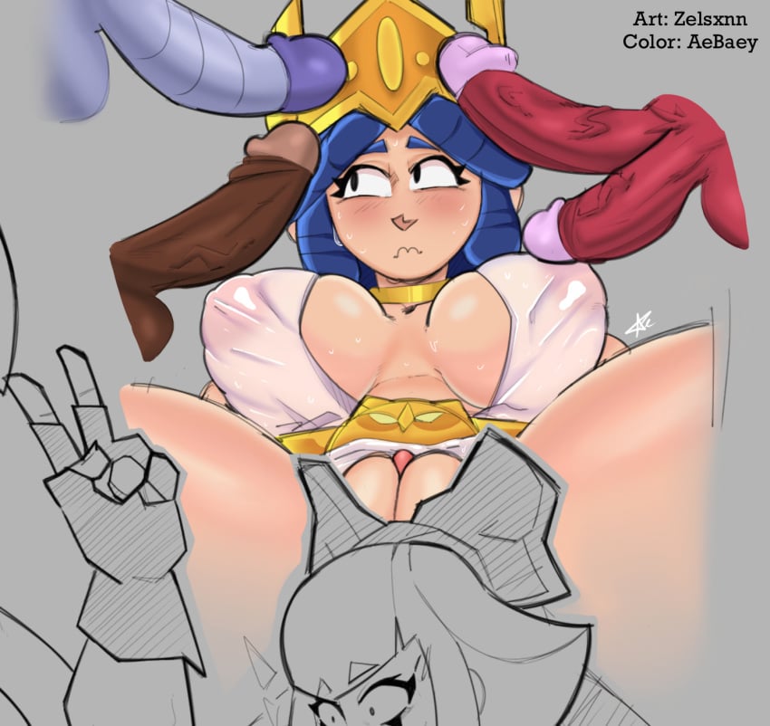 1girls 3boys aebaey athena_piper_(brawl_stars) big_ass big_breasts big_penis black_eyelashes black_hair black_penis blue_hair blush brawl_stars breasts color color_edit colored dark-skinned_male dark_penis dark_skin eyebrows eyelashes female gangbang helmet hi_res highres monster_cock nipples nipples_visible_through_clothing no_bra no_panties no_underwear penis pink_nipples piper_(brawl_stars) pussy robot robot_penis supercell sweat sweatdrop sweating sweaty_body thick_thighs thighs wet wet_body wet_clothes wet_clothing zelsxnn