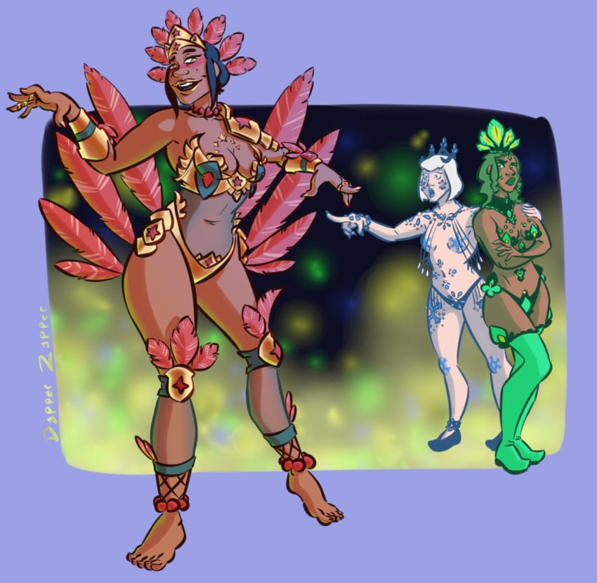 beatriz_da_costa brazil brazilian carnival dapperzapper dc_comics fire_(dc) ice_(dc) skimpy tora_olafsdotter wonder_girl yara_flor