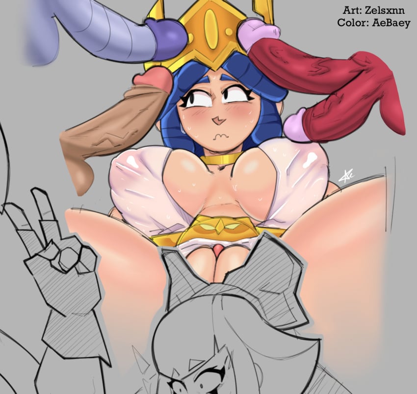 1girls 3boys aebaey athena_piper_(brawl_stars) big_ass big_breasts big_penis black_eyelashes black_hair blue_hair blush brawl_stars breasts color color_edit colored eyebrows eyelashes female gangbang helmet hi_res highres monster_cock nipples nipples_visible_through_clothing no_bra no_panties no_underwear penis pink_nipples piper_(brawl_stars) pussy robot robot_penis supercell sweat sweatdrop sweating sweaty_body thick_thighs thighs wet wet_body wet_clothes wet_clothing zelsxnn