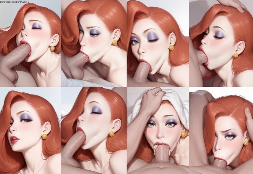 :>= ai_generated balls big_penis blowjob blowjob_face blush closed_eyes collarbone cum cum_drip cum_dripping_from_mouth cumdrip cute cute_face deep_blowjob deepthroat earrings elegant enjoying erect_penis erection eye_contact eyelashes eyeliner eyeshadow fellatio female female_focus grabbing green_eyes hair_over_one_eye head_grab jessica_rabbit large_penis lipstick long_eyelashes long_hair looking_at_viewer looking_pleasured lowres makeup multiple_images multiple_views nai_diffusion novelai one_eye_closed oral oral_creampie oral_sex parted_lips patreon_username penis pov pov_crotch pov_eye_contact pov_male pujopg red_hair red_lipstick seductive seductive_look side_view simple_background sucking sucking_off sucking_penis sucking_tip torogao towel towel_on_head wavy_hair white_body white_girl white_skin who_framed_roger_rabbit
