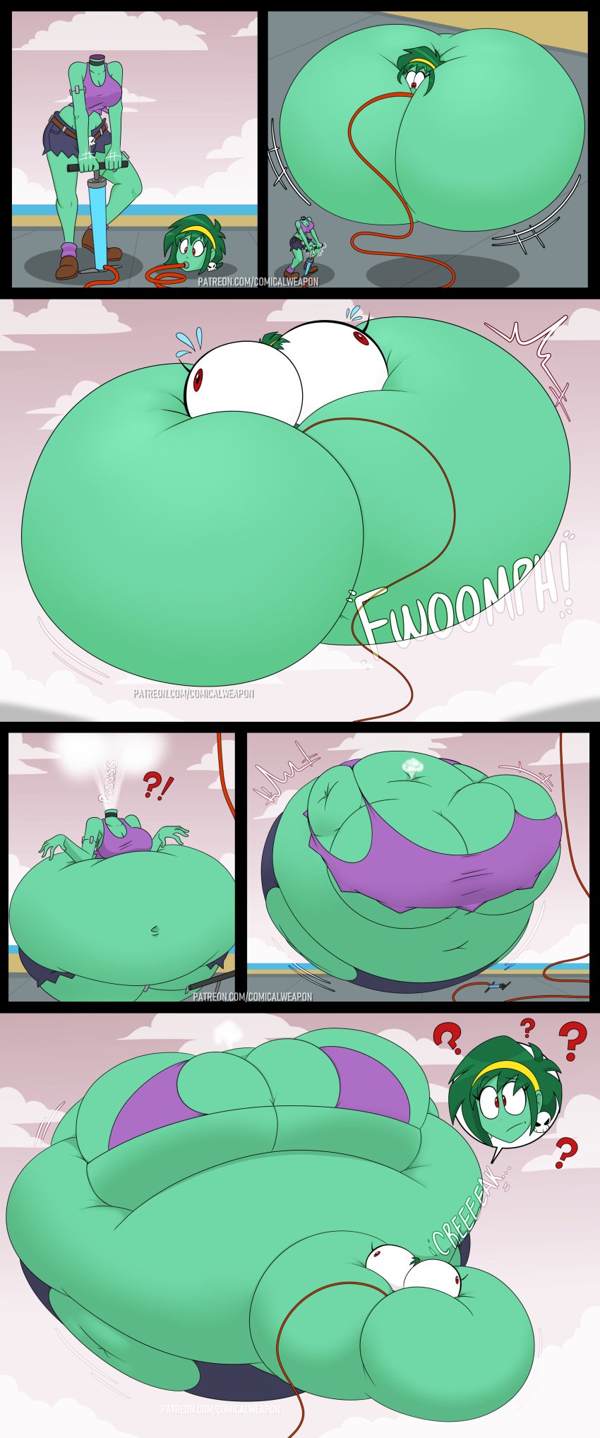 2025 afloat air_inflation air_leaking air_pump air_pump_in_mouth balloon_inflation beach_background belly_expansion belly_inflation belt big_boobs big_breasts big_eyes bike_pump body_inflation breast_expansion breast_inflation cheeks_inflation comic comical_weapon comicalweapon confused confused_expression confused_face confused_look detatched_head expression_bubble eye_bulge eye_inflation eyes_inflation floating floating_head gigantic_boobs gigantic_breasts green_body green_skin green_skinned_female head_inflation headless headless_female headless_woman hose_in_mouth hose_inflation huge_boobs huge_breasts inflation inflation_fetish inflation_sounds inquisitive onomatopoeia question_mark red_eyes red_eyes_female ripped_clothing rottytops self_inflation shantae short_shorts skull_earrings skull_on_clothing spherical_inflation stitched stitches tiara topwear zombie zombie_girl