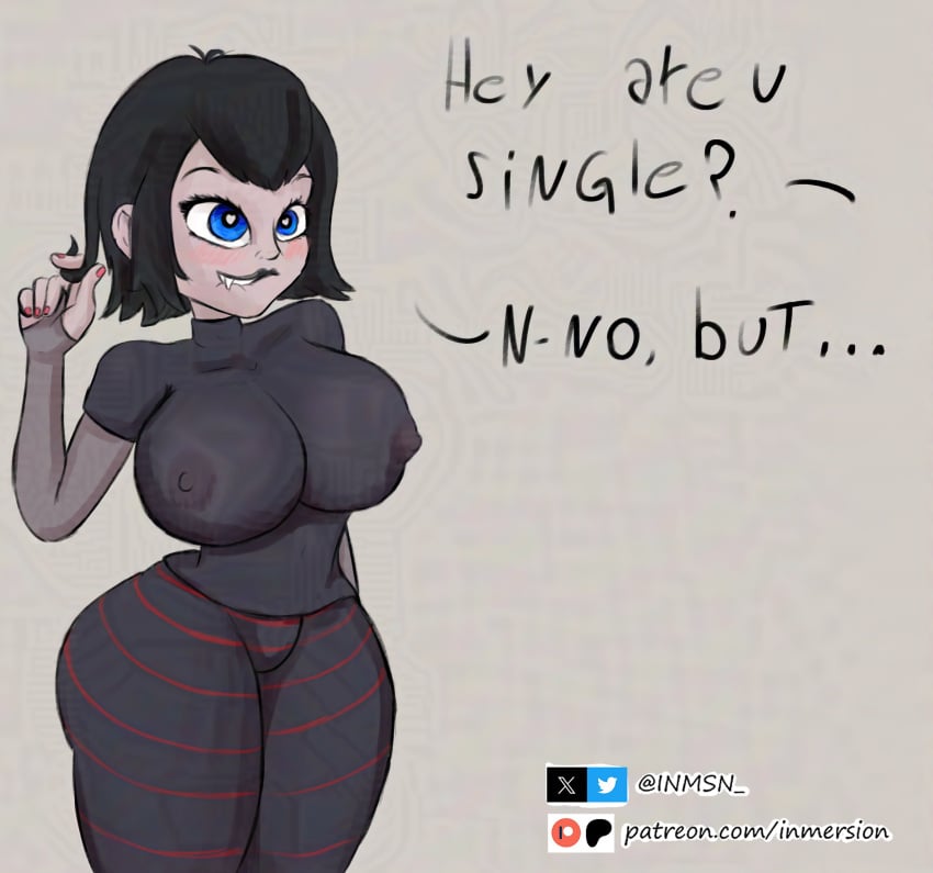 blue_eyes breast breasts breasts cheating female goth goth_girl heart-shaped_pupils huge_breasts inmersion_(artist) married_female mavis_dracula milf netorare ntr thicc thick transparent_clothing vampire wife yoga_pants