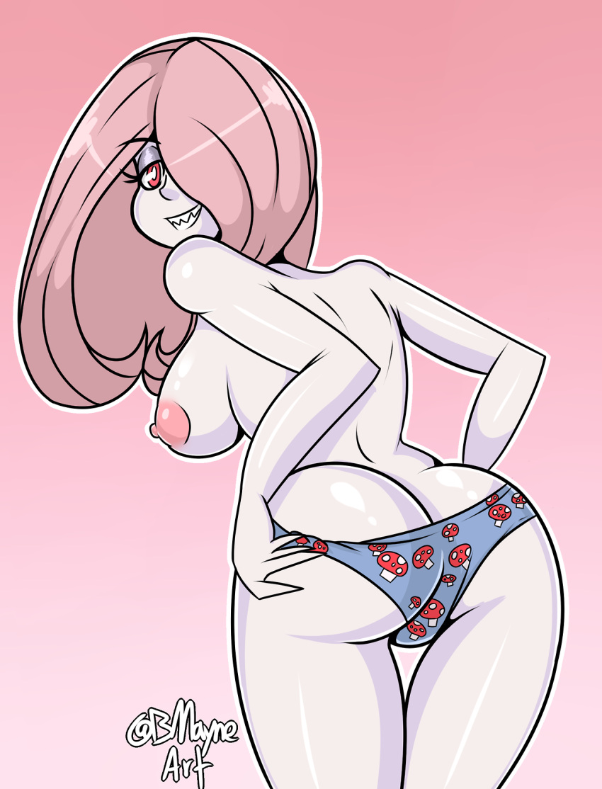 ass ass_cleavage breasts butt_crack female grimphantom highres image_sample little_witch_academia mushroom_panties nipples panties solo sucy_manbavaran tumblr_sample underwear