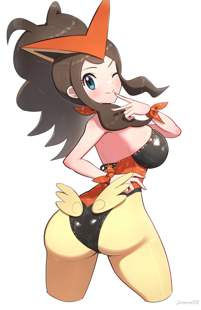 1girls big_ass big_breasts cosplay female female_only gonzarez gonzarez1938 hilda_(pokemon) nintendo pokemon pokemon_(cosplay) pokemon_bw victini_(cosplay)