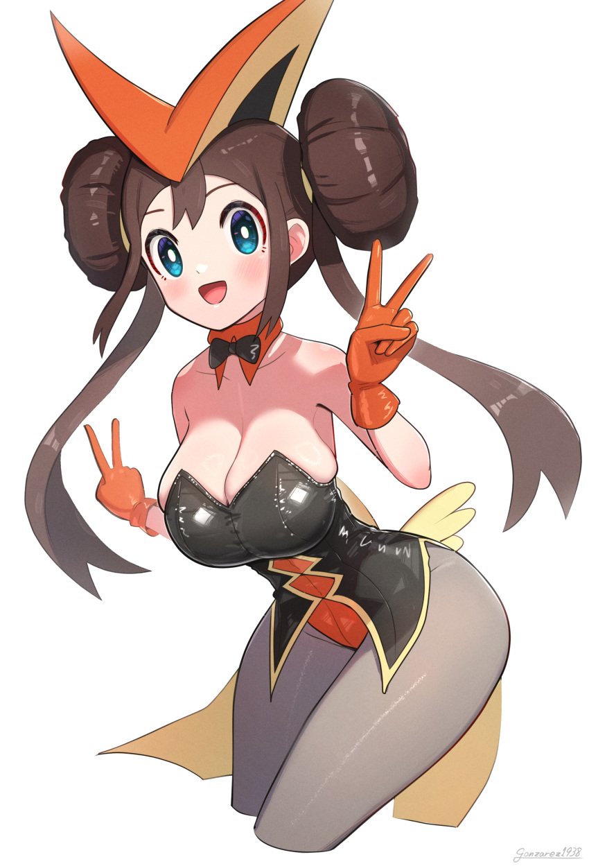 1girls big_breasts cosplay female female_only gonzarez gonzarez1938 nintendo peace_sign pokemon pokemon_(cosplay) pokemon_bw2 rosa_(pokemon) victini_(cosplay)