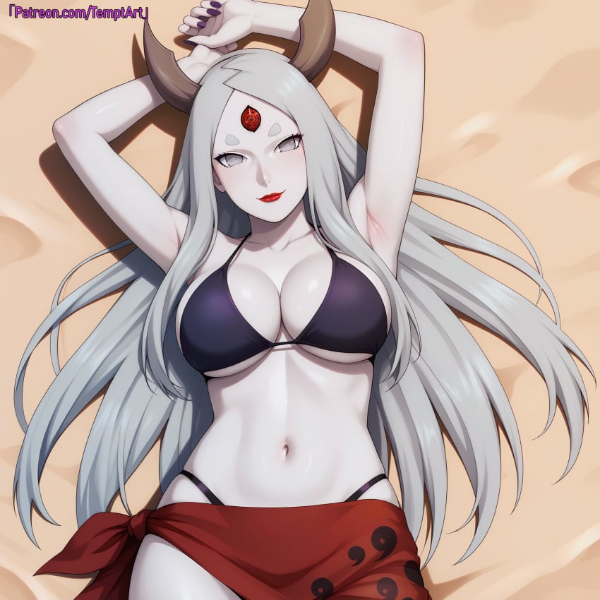 1girls 3_eyes ai_generated alien_girl armpits arms_up beach big_breasts bikini bikini_top breasts byakugan cleavage colored_nails curvaceous curvy curvy_body curvy_female curvy_figure female female_focus from_above goddess highleg highleg_bikini horns huge_breasts light-skinned_female light_skin lipstick looking_at_viewer lying lying_on_back makeup mature mature_female mature_woman milf multi_eye nai_diffusion nail_polish naruto naruto_(series) naruto_shippuden on_back otsutsuki_kaguya pale-skinned_female pale_skin patreon_username red_eyes rinne_sharingan sand seaside skirt smile solo solo_focus stable_diffusion swimsuit temptart url very_long_hair viewed_from_above violet_eyes voluptuous voluptuous_female watermark web_address white_body white_hair white_skin