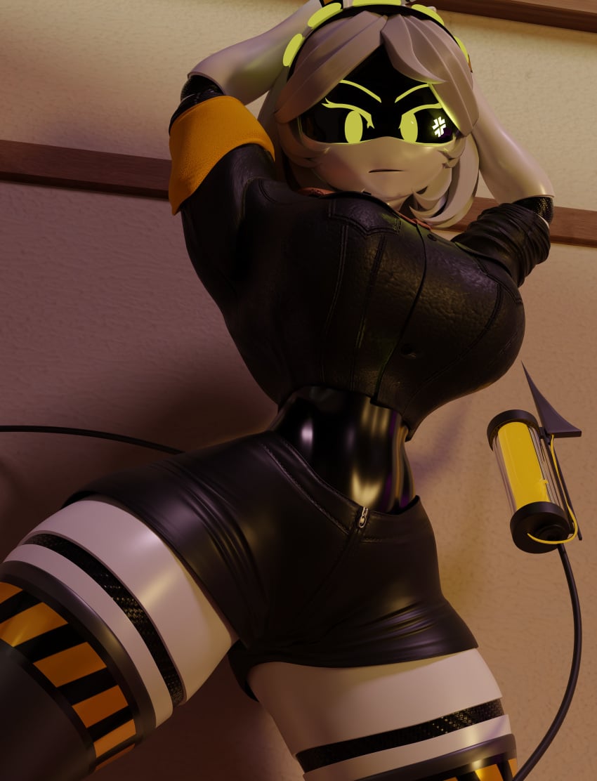 1girls 3d 3d_render android_girl blender blender_(software) blender_cycles claws claws_out female female_only glitch_productions hat_o8 large_areolae large_breasts murder_drones robot robot_girl serial_designation_v v_(murder_drones) white_body white_skin yellow_eyes yellow_nipples yellow_vagina