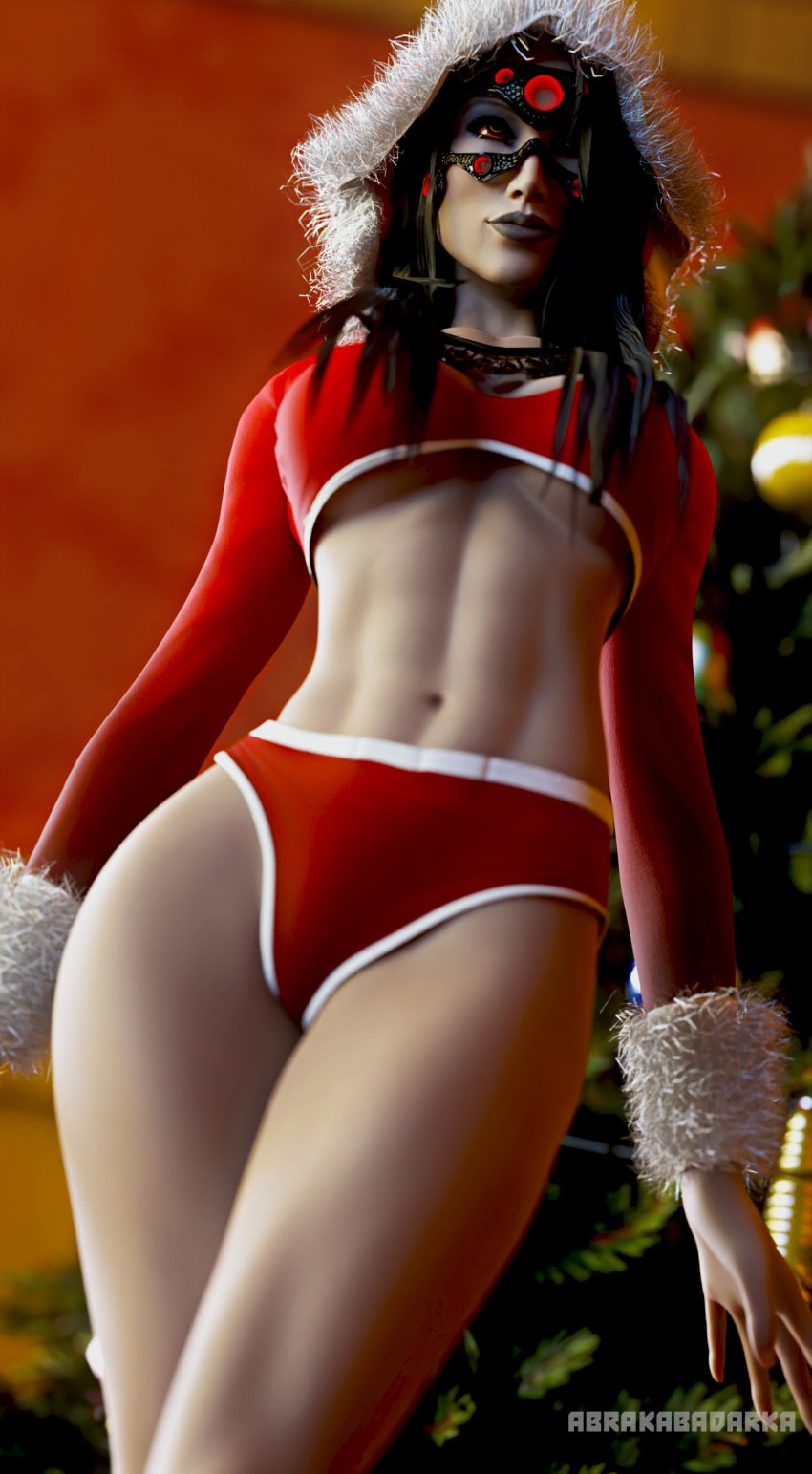 1girls 2022 3d 3d_(artwork) 3d_artwork 3d_model abrakabadarka artist_logo artist_name artist_signature assassin belly belly_button big_breasts black_hair black_lips breasts christmas christmas_clothing christmas_decorations christmas_hat christmas_headwear christmas_ornaments christmas_outfit christmas_tree clothed clothed_female clothes clothing crop_top cropped_sweater curvaceous curvaceous_body curvaceous_female curvaceous_figure curvaceous_hips curvy curvy_body curvy_female curvy_figure curvy_hips curvy_thighs female female_abs female_focus female_only female_solo fit fit_female gray_eyes grey_eyes hair_on_breasts hair_on_shoulder hair_on_shoulders hair_over_eye hair_over_one_eye hood_up hooded_sweater hoodie killer_instinct legs_together long_black_hair long_hair long_hair_female looking_aside looking_pleasured mask masked_female navel red_outfit red_panties red_underwear sadira_(killer_instinct) tagme thick thick_body thick_breasts thick_hips thick_legs thick_lips thick_thighs thighs underboob