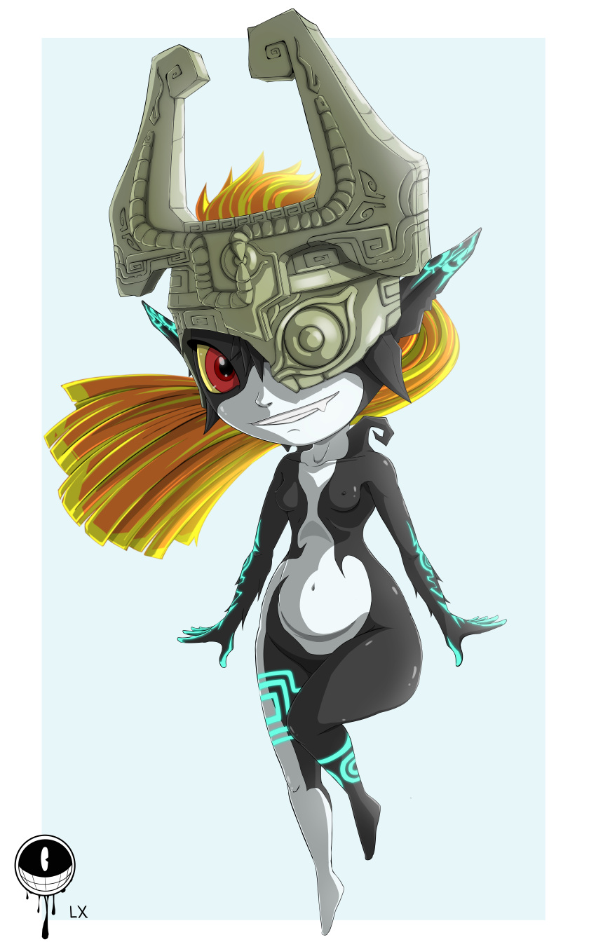 black_body colored_sketch female female_focus female_only grey_body hyrule_warriors hyrule_warriors_definitive_edition imp_midna long_hair lx_art midna nintendo orange_hair princess red_eyes small_body small_breasts small_nipples solo_female solo_focus the_legend_of_zelda the_legend_of_zelda:_twilight_princess twilight_princess