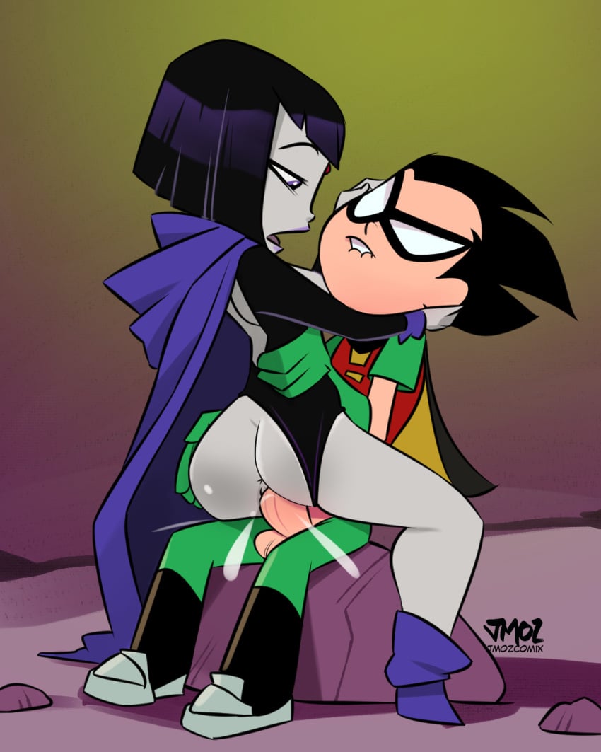 1boy 1girls dc dc_comics dick_grayson female girl_on_top jmoz jmoz_comix male raven_(dc) robin_(dc) robin_(dick_grayson) robin_(teen_titans) sex straight teen_titans teen_titans_go