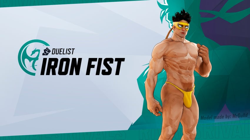 1boy 1male bulge iron_fist iron_fist_(marvel_rivals) lin_lie male male_focus male_only marvel marvel_rivals masked mrguild muscular muscular_male solo_focus solo_male speedo tagme thong underwear