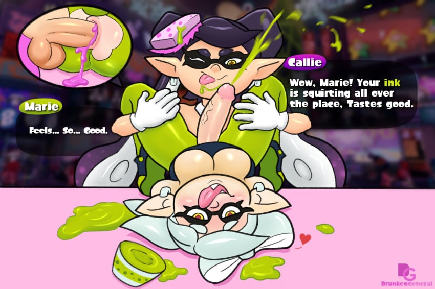 2futas anal callie_(splatoon) cephalopod colored_cum cousins cum cum_on_body cum_on_face dickgirl dickgirl/dickgirl dickgirl_domination domination drunkengeneral ear_piercing earrings fucked_silly futa_on_futa futa_only futadom futanari futasub gloves green_cum hands-free handsfree_ejaculation humanoid humiliation incest inkling inkling_cum intersex intersex/intersex latex marie_(splatoon) marine nintendo one_eye_closed orgasm piercing pink_cum shiny smooth_skin splatoon squid squid_sisters tongue tongue_out video_games wink