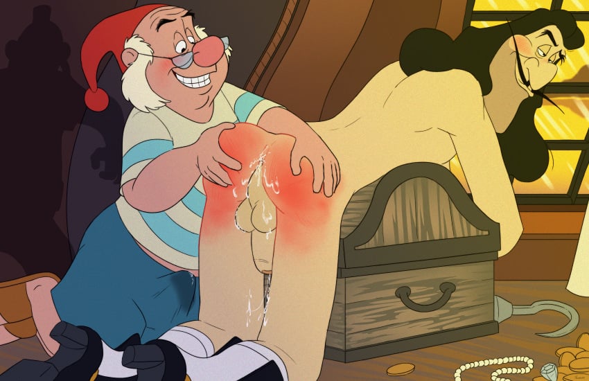 captain_hook disney gay long_hair male smee toony yaoi