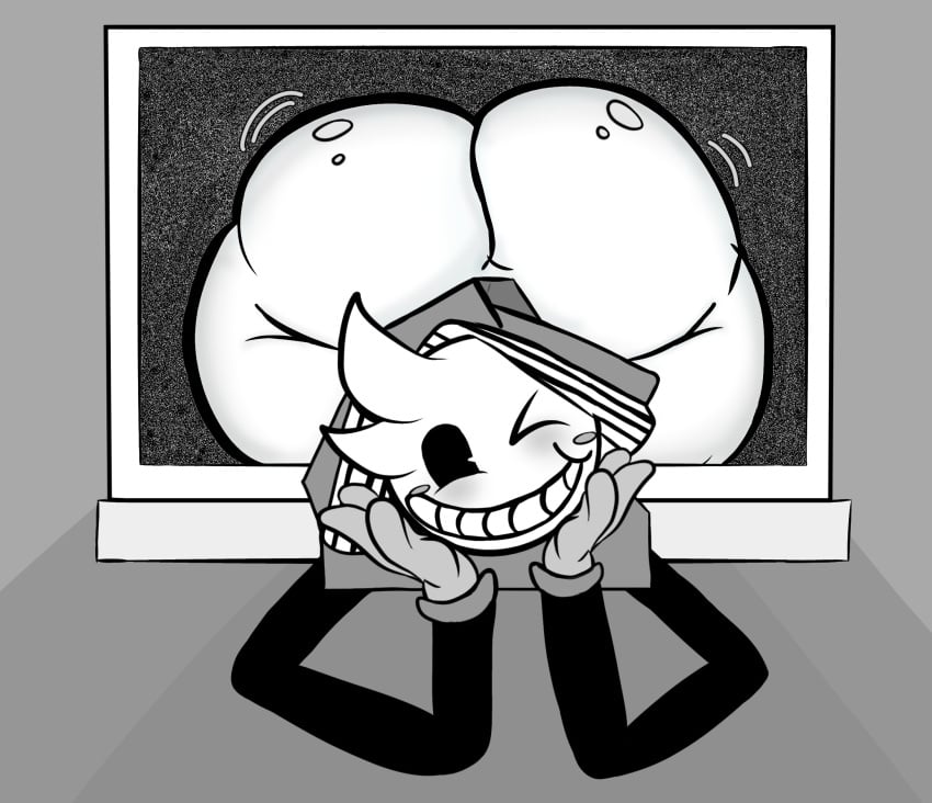 ass big_ass blushing coming_out_of_screen fatass femboy giant_ass huge_ass jimbojimmy123 monochrome rubberhose rubberjimbo sexy why