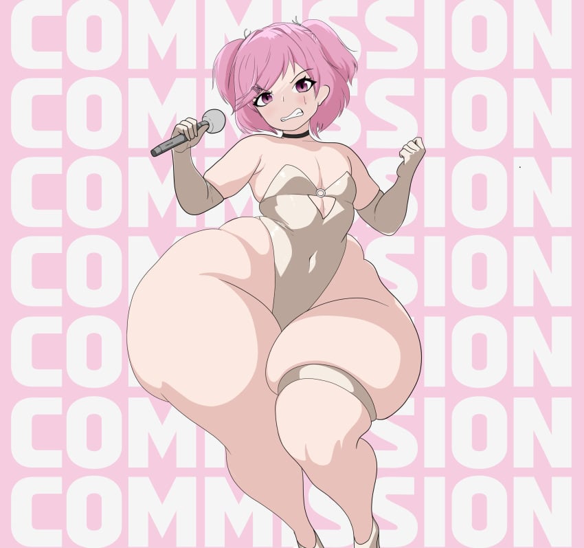 1girls alternate_ass_size alternate_body_type ass_bigger_than_head bottom_heavy commission doki_doki_literature_club female female_focus female_only flat_chest huge_ass huge_hips huge_thighs human human_only hyper hyper_ass hyper_hips light-skinned_female light_skin natsuki_(doki_doki_literature_club) pink_hair revealing_clothes solo solo_female thick_thighs thunder_thighs vanjun wide_hips