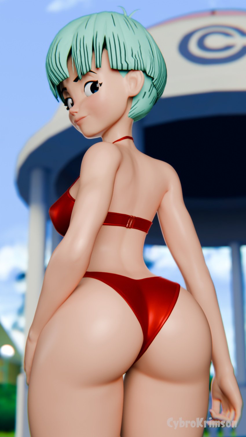 3d big_ass blender blue_hair bulma_briefs cybrokrimson dragon_ball dragon_ball_z female female_only panties revealing_clothes