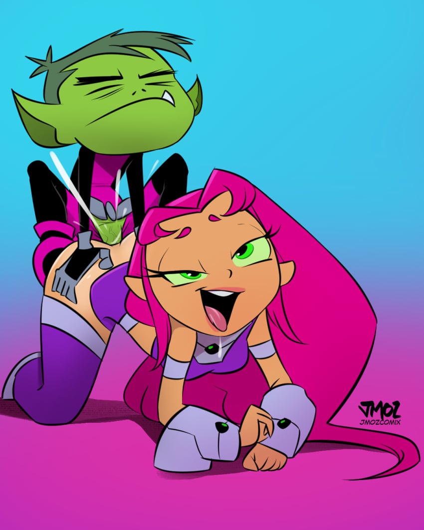 beast_boy dc dc_comics doggy_style female jmoz jmoz_comix starfire teen_titans teen_titans_go