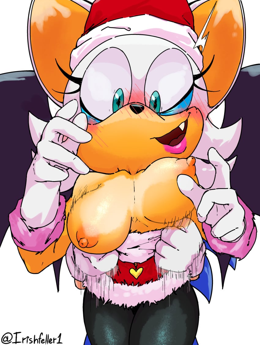 2024 absurd_res anthro assisted_exposure bat big_breasts blush breasts clothed clothing clothing_pull duo embarrassed eulipotyphlan exposed_breasts female gloves handwear heart_symbol hedgehog hi_res irishfeller1 leggings legwear male male/female mammal nipples open_mouth rouge_the_bat sega shirt shirt_pull simple_background smile sonic_(series) sonic_the_hedgehog sonic_the_hedgehog_(series) standing topless topwear topwear_pull white_background