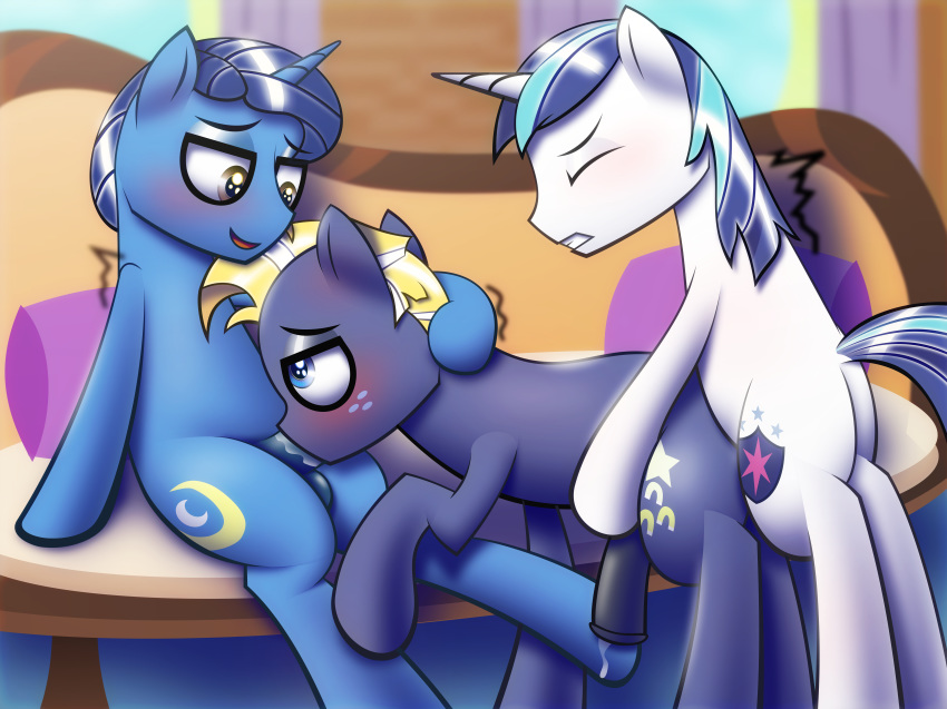 anal anal_sex equine fellatio friendship_is_magic group group_sex horn horse infidelity male mammal my_little_pony night_light_(mlp) oral penetration penis pony precum sex shining_armor_(mlp) spitroast star_tracker_(mlp) t.f.a.n.c.s. threesome unicorn yaoi