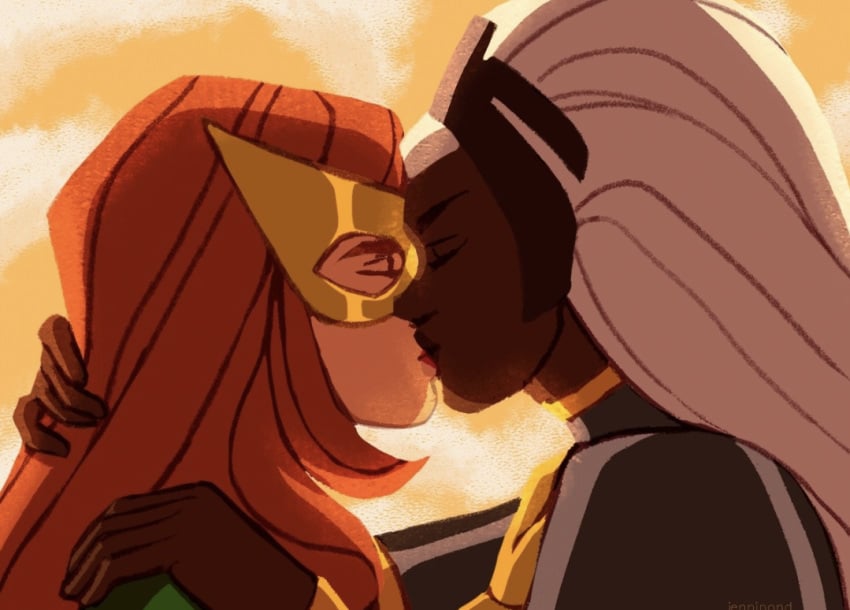 jean_grey kissing ororo_munroe storm_(x-men) x-men x-men_97 yuri