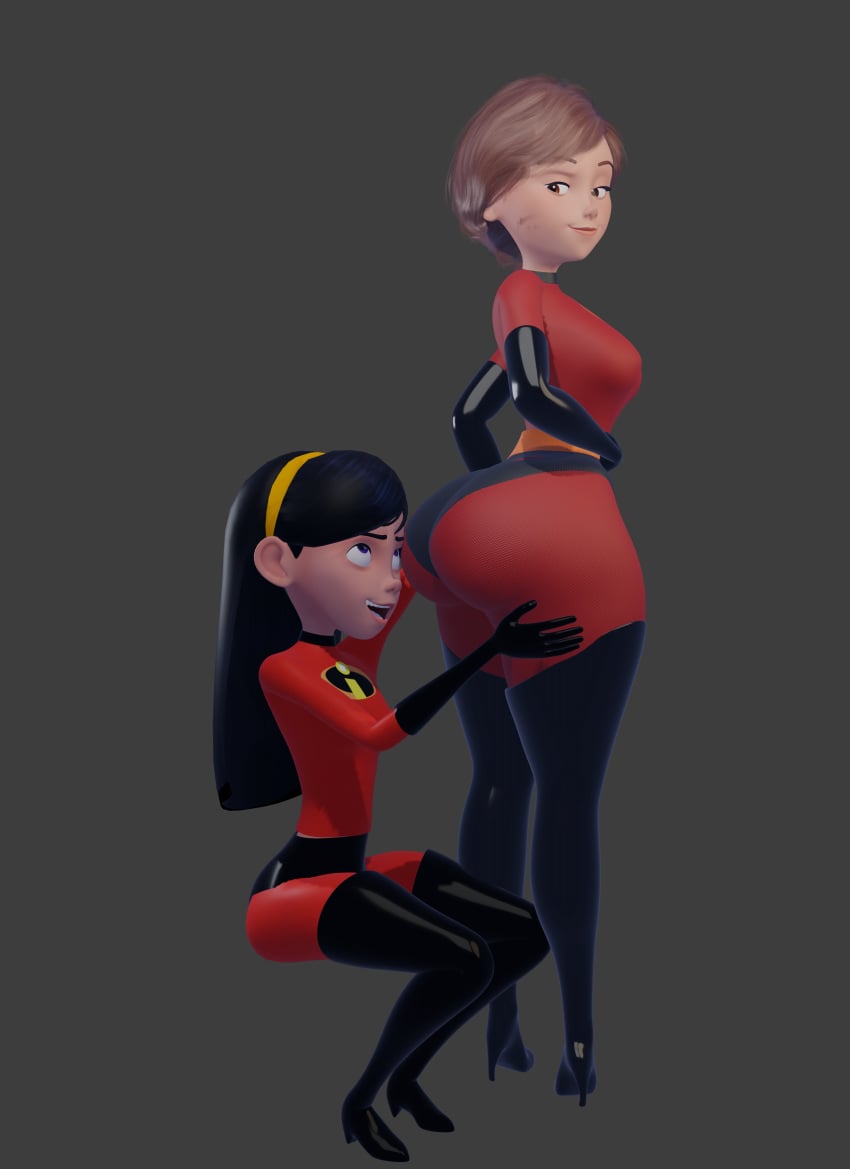 2girls 3d ass bottom_heavy curvaceous curvy_figure elastigirl fat_ass female female_only heels helen_parr heperson heroine high_heels huge_ass milf multiple_girls pixar the_incredibles thick thick_ass thick_thighs thin_waist violet_parr voluptuous wide_hips