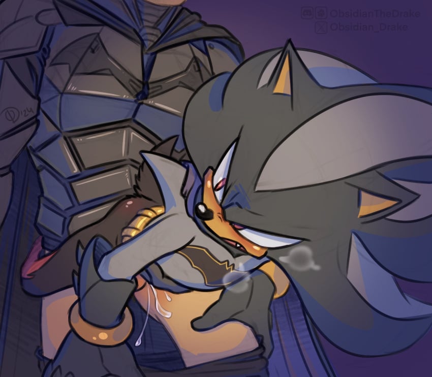 batman batman_(series) cum dc furry gay human human_on_furry male obsidianthedrake sega shadow_the_hedgehog sonic_(series) yaoi