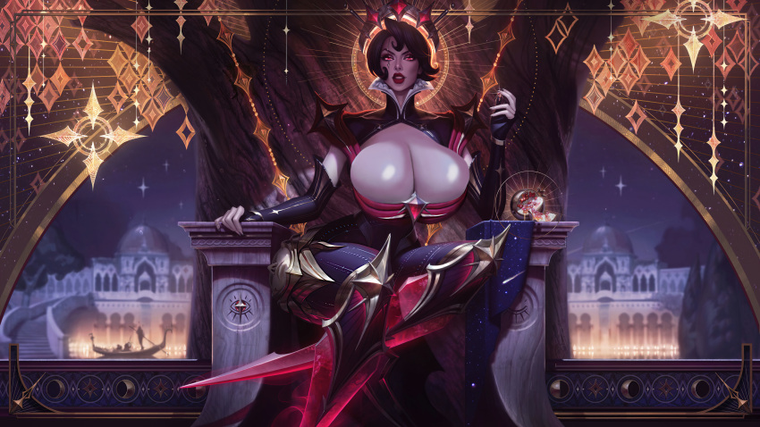 alternate_ass_size alternate_body_type alternate_breast_size arcana_camille arcana_series bimbo bimbo_body bimbo_lips black_hair breasts_bigger_than_head brown_hair camille_ferros cleavage_overflow clothed clothing cyborg edit edited_official_artwork huge_breasts large_ass large_breasts league_of_legends lipstick mechanical_leg prosthetic_limb red_eyes shiny_skin spilling_breasts sutton184_edits thick_lips thick_thighs third-party_edit whore_eyes wide_hips