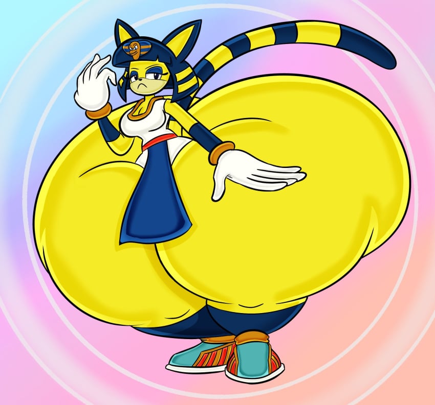 animal_crossing ankha art_style artstyle_imitation big_ass big_breasts breasts bubble_butt cleavage doubutsu_no_mori female furry huge_ass nile_(doubutsu_no_mori) sonic_(series) sonic_adventure sonic_the_hedgehog_(series) tagme thick_thighs user3345 wide_hips