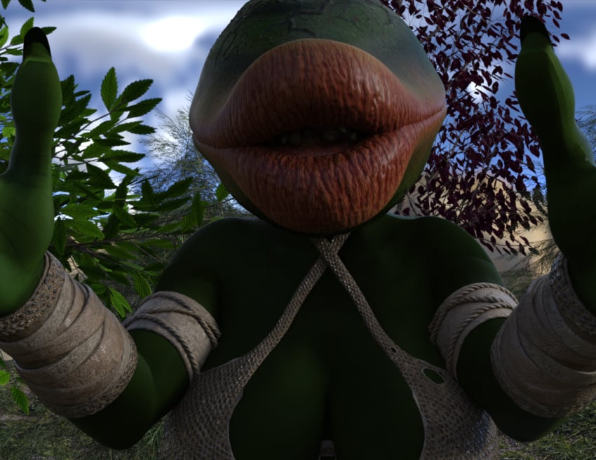 1girls 2021 3d absolutely_garbage anthro big_breasts big_lips big_lips_no_eyes bimbo claws cleavage clothed female female_only flora_fauna green_body green_skin grubslime huge_lips hyper_lips kiss_pov kissable_lips kissing long_nails not_furry original original_character partially_clothed plant plant_girl pov pov_kiss teeth thick_lips