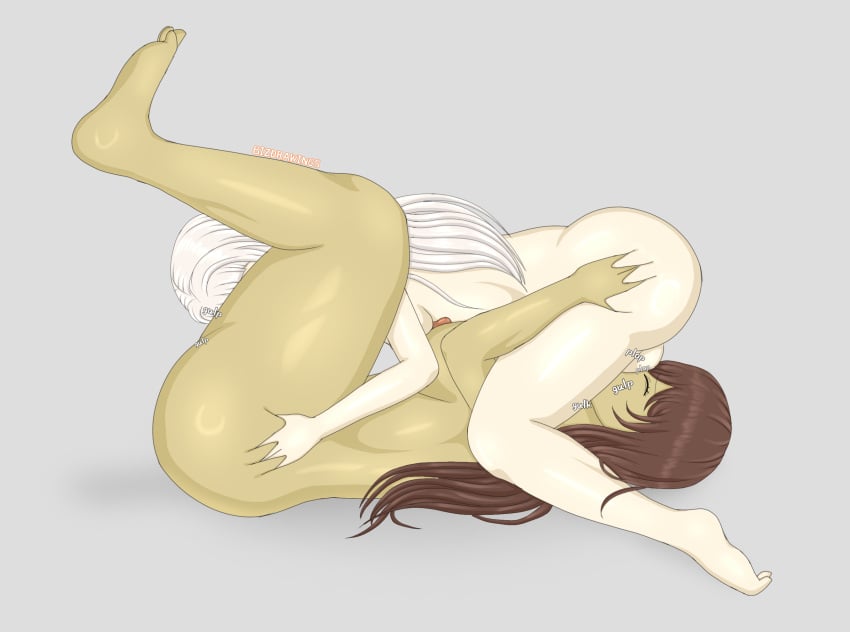 2futas 69 69_position ass_grab balls balls_on_face big_ass big_balls big_breasts bizdrawings blanc_(nikke) brown_hair closed_eyes dark-skinned_futanari dark_skin face_fucking fellatio futa_focus futa_on_futa futa_only futanari goddess_of_victory:_nikke grey_background light-skinned_futanari light_skin long_hair lying_on_back lying_on_floor lying_on_person noir_(nikke) nude nude_futanari oral_penetration small_breasts text thick_thighs white_hair