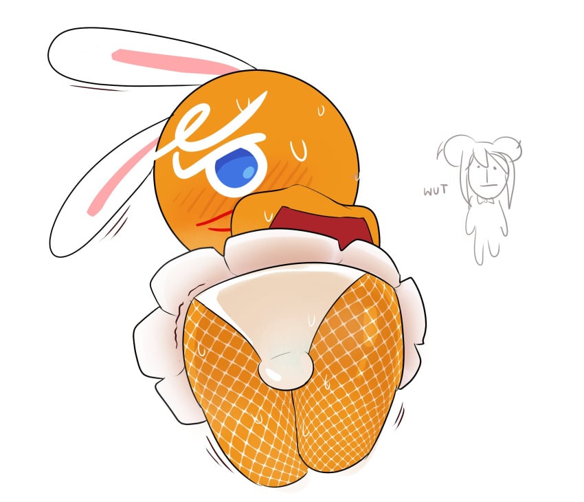 ass bunnysuit cookie_run cream_soda_cookie gay gingerbrave kuwoesque showing_ass