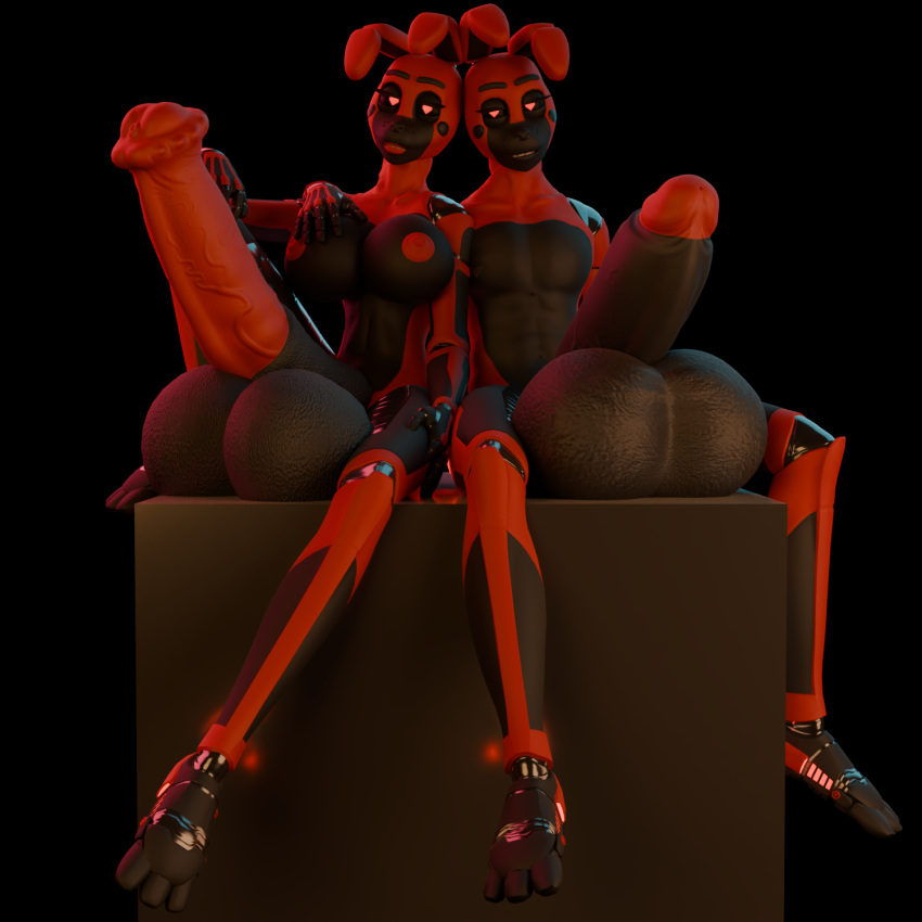 3d 3d_(artwork) anthro balls big_balls big_penis bonnie_(fnaf) bunnnyboi digital_media_(artwork) five_nights_at_freddy's futanari genitals hi_res hyper penis scottgames smile