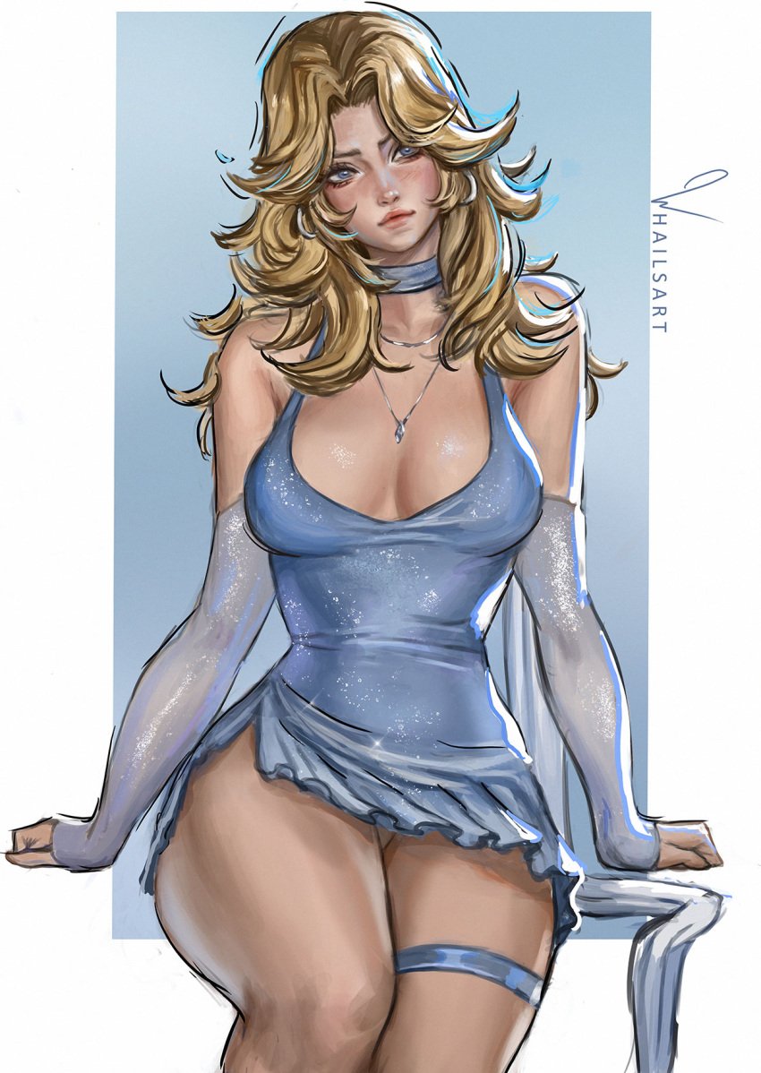 big_ass big_breasts blonde_hair cleavage fantastic_four female female_only invisible_woman invisible_woman_(marvel_rivals) marvel marvel_rivals sue_storm thick_thighs whailsart