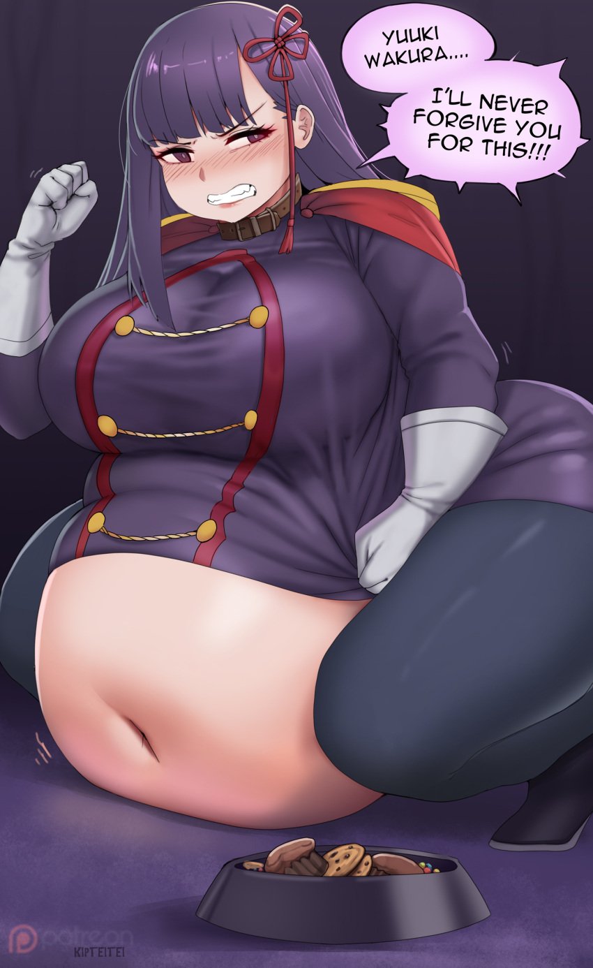 angry bbw belly_on_ground belly_overhang big_belly big_female blush chubby chubby_female embarrassed fat fat_ass fat_female fat_fetish fat_girl fatty female humiliated humiliating humiliation kipteitei large_female mato_seihei_no_slave obese obese_female overweight overweight_female pig plump pork_chop speech_bubble thick_thighs tubby weight_gain yamashiro_ren