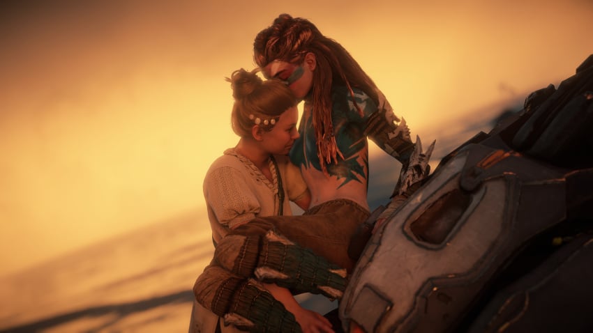 3d aloy gameplay gameplay_screenshot horizon_forbidden_west horizon_zero_dawn lesbian_sex playstation ps5 screenshot yuri