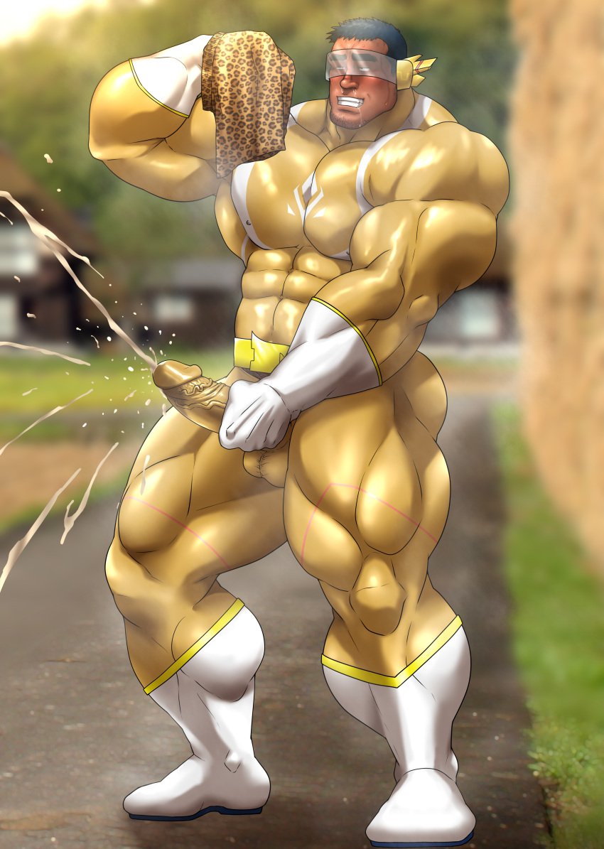 balls bara bating bator boner clothed costume cum cum_through_clothes drooling erection erection_under_clothes gay gooner gooning hitenmaru male male_only masturbation muscles muscular musk orgasm penis solo solo_male