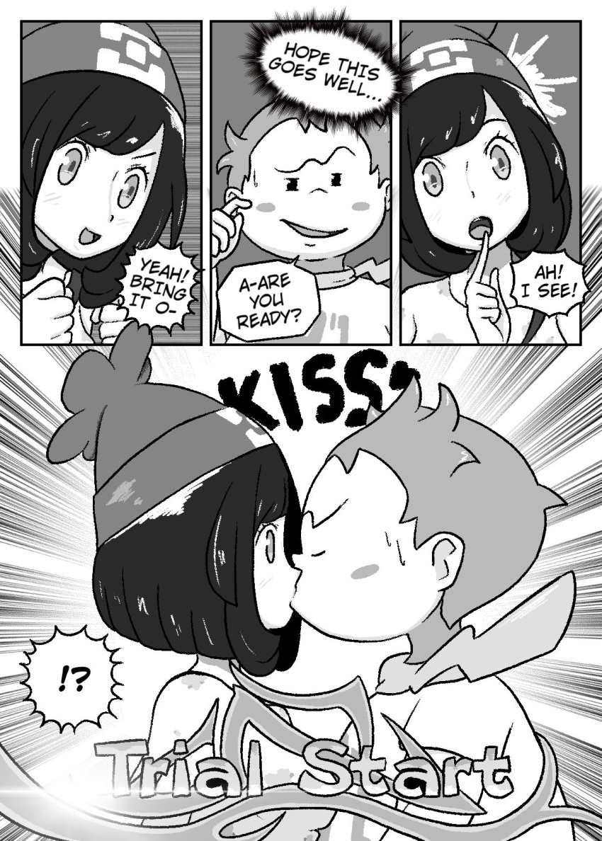 kissing mimic_yous pokemon selene_(pokemon) sophocles_(pokemon) startled