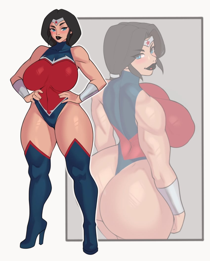 1female 1girls 2024 alternate_version alternate_version_available artist_name ass big_ass big_breasts black_hair black_hair_female black_lips blue_eyes blush busty clothed clothed_female clothes clothing dark_nipples dc dc_comics dcamu female female_only full_body giant_breasts hands_on_hips hi_res high_heel_boots high_heels huge_breasts jakuson_z leotard light-skinned_female light_skin lipstick long_hair looking_at_viewer new_52 round_ass sole_female solo superhero superheroine thick_thighs thigh_boots thighs wonder_woman wonder_woman_(dcamu) wonder_woman_(series)