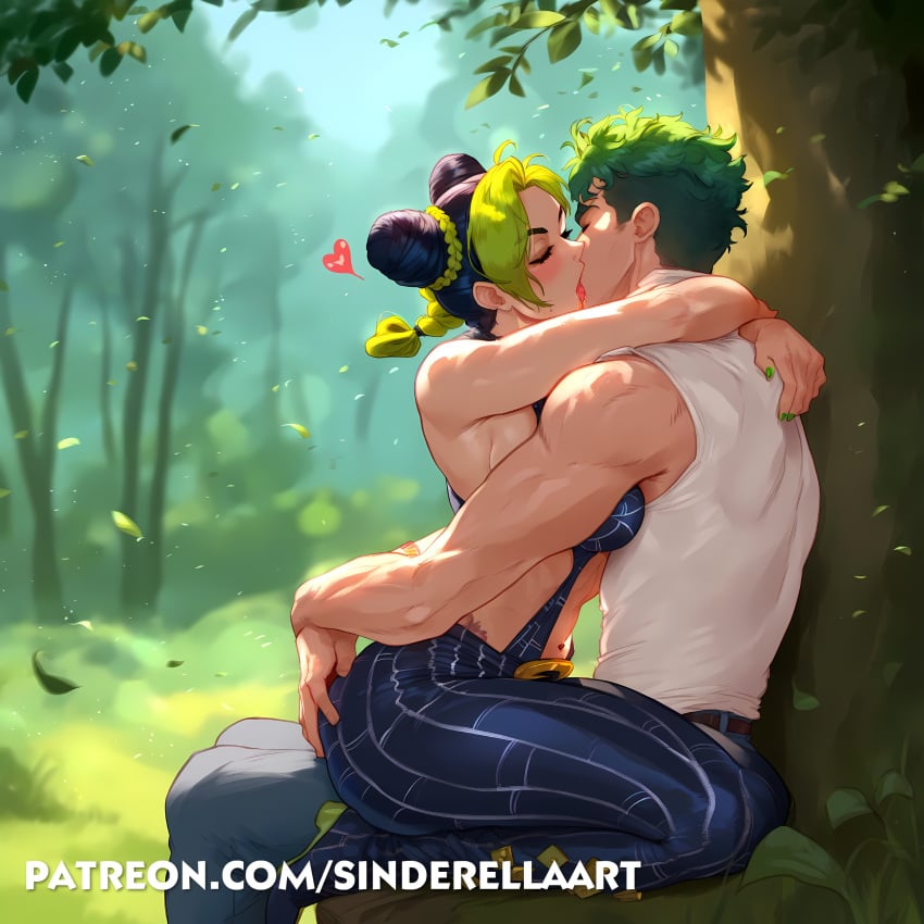 1boy1girl ai_generated big_breasts commission dry_humping female jojo's_bizarre_adventure jolyne_kujo kissing making_out patreon patreon_url public sinderellaart stone_ocean voluptuous voluptuous_female