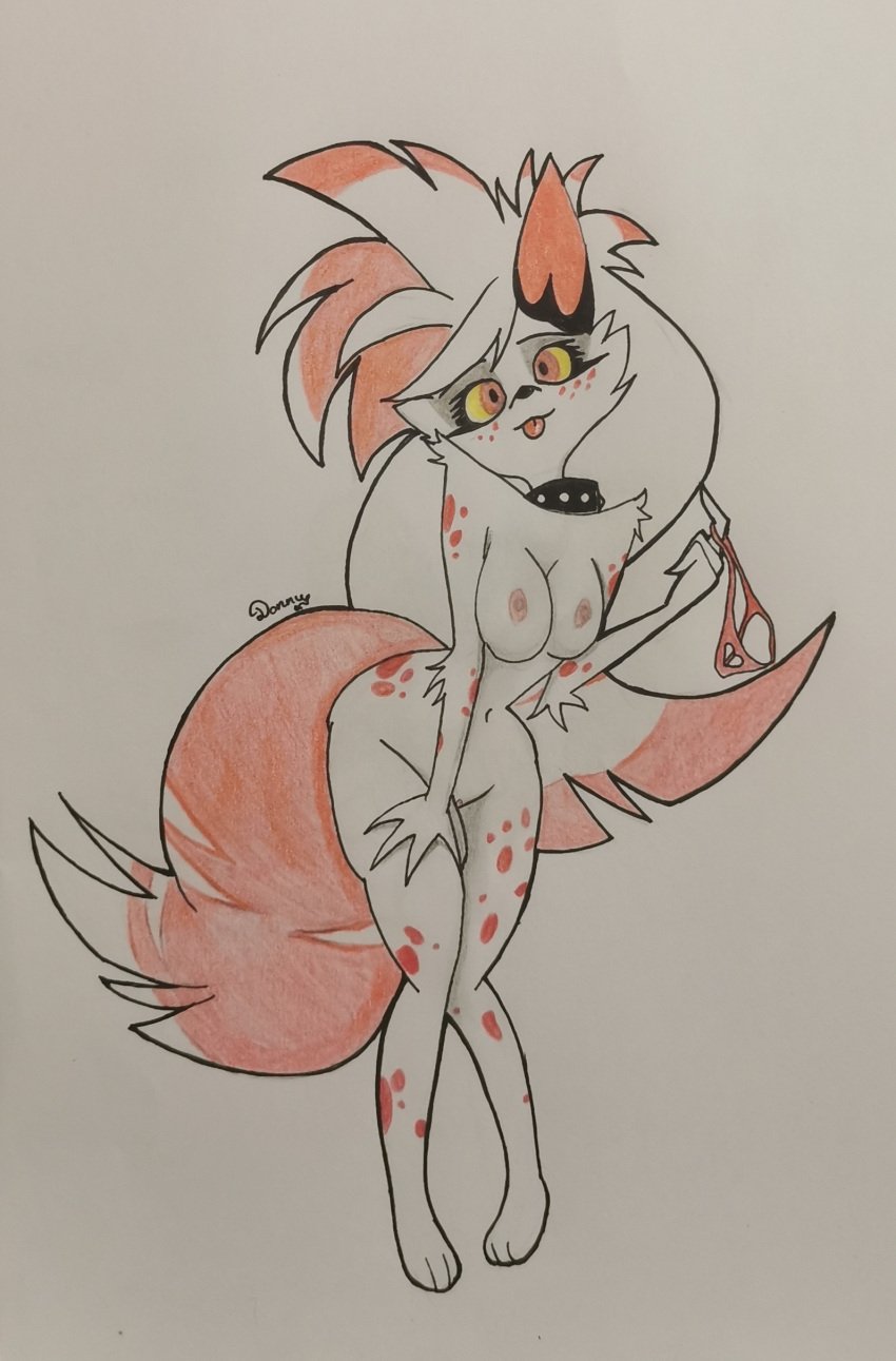 absurd_res anthro canid canid_demon canine canis crymini_(hazbin_hotel) demon domestic_dog donneydoeven female hazbin_hotel hellhound hi_res mammal mythological_canine mythological_creature mythology solo wolf