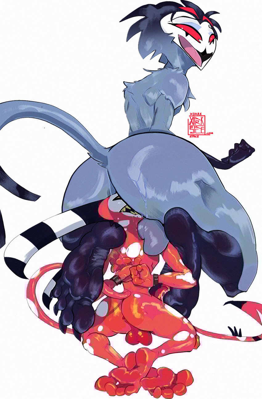 4_toes anal animal_humanoid anus arms_tied ass avian balls barefoot big_butt big_feet bird blitzo_(helluva_boss) bodily_fluids bound cum demon digital_media_(artwork) duo feet foot_fetish foot_focus foot_play footjob forced forced_rimming genital_fluids genitals hands_behind_back helluva_boss hi_res horn humanoid humanoid_feet imp kneeling looking_back looking_down looking_down_at_partner male male/male nude oral owl owl_demon penis plantigrade rear_view rimming sex simple_background size_difference stolas_(helluva_boss) sweat sweatdrop tail toes tongue xdarkspace