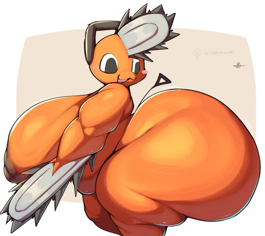 2025 anthro ass big_ass big_breasts big_butt black_eyes breasts brown_nipples chainsaw chainsaw_man demon devil_(chainsaw_man) english_text female hi_res huge_ass huge_breasts huge_butt hyper hyper_breasts hyper_butt lightmizano nipples orange_body pochita_(chainsaw_man) power_tool short_stack side_view slightly_chubby slightly_chubby_anthro slightly_chubby_female solo stevest58244496 text thick_thighs tools