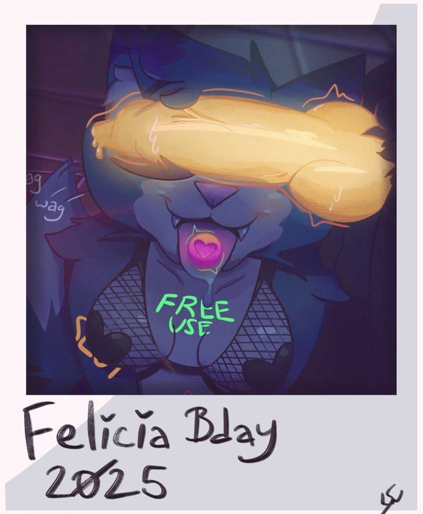 animal_genitalia animal_penis anthro birthday blue_body blue_fur bodily_fluids body_writing boots canid canine clothing drooling drugs duo ecstasy fangs female female/female footwear fox fur genital_fluids genitals glowing glowing_genitalia glowing_penis gynomorph hi_res intersex kneeling knot lewd_supernova mammal motion_lines offscreen_character penis penis_on_face photo polaroid_photo precum rave saliva shoes smile tail tail_motion tailwag teeth topwear vein