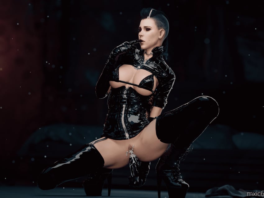 1girls 3d anal anal_insertion anal_penetration black_hair clara_lille cum cum_in_pussy cum_inside dildo dildo_in_ass female leaking_cum masturbation mohawk mxic6 punk pussy sex_toy short_hair solo ubisoft watch_dogs