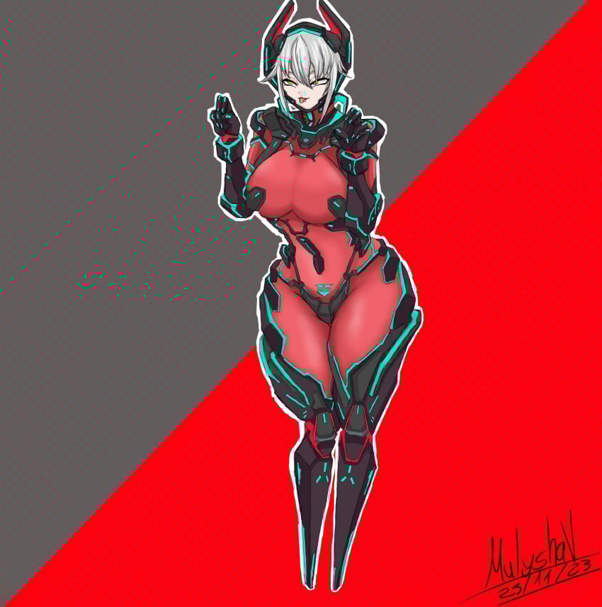 big_ass big_breasts big_butt big_thighs big_titties clothing curvaceous curvaceous_female curvaceous_figure curvy curvy_figure curvy_hips female female_focus female_only long_hair mulyshav original original_character vtuber white_hair zentreya_(cyborg)