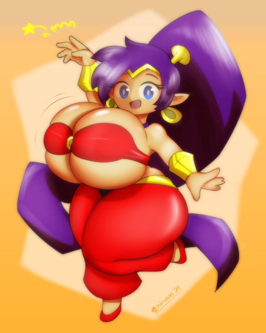 1girls big_ass breasts_bigger_than_head breasts_bigger_than_torso cute enormous_ass enormous_breasts gigantic_breasts hiruson huge_ass huge_breasts hyper hyper_breasts looking_at_viewer massive_breasts shantae shantae_(character) shortstack smooth_skin tagme thick_thighs wide_hips