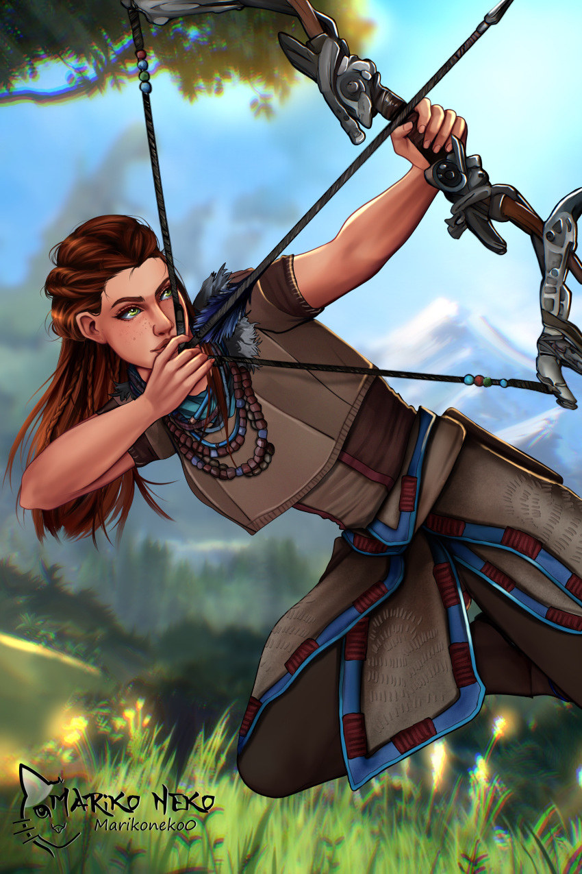 aloy clothed female female_only horizon_forbidden_west horizon_zero_dawn marikoneko marikoneko0 safe safe_for_work