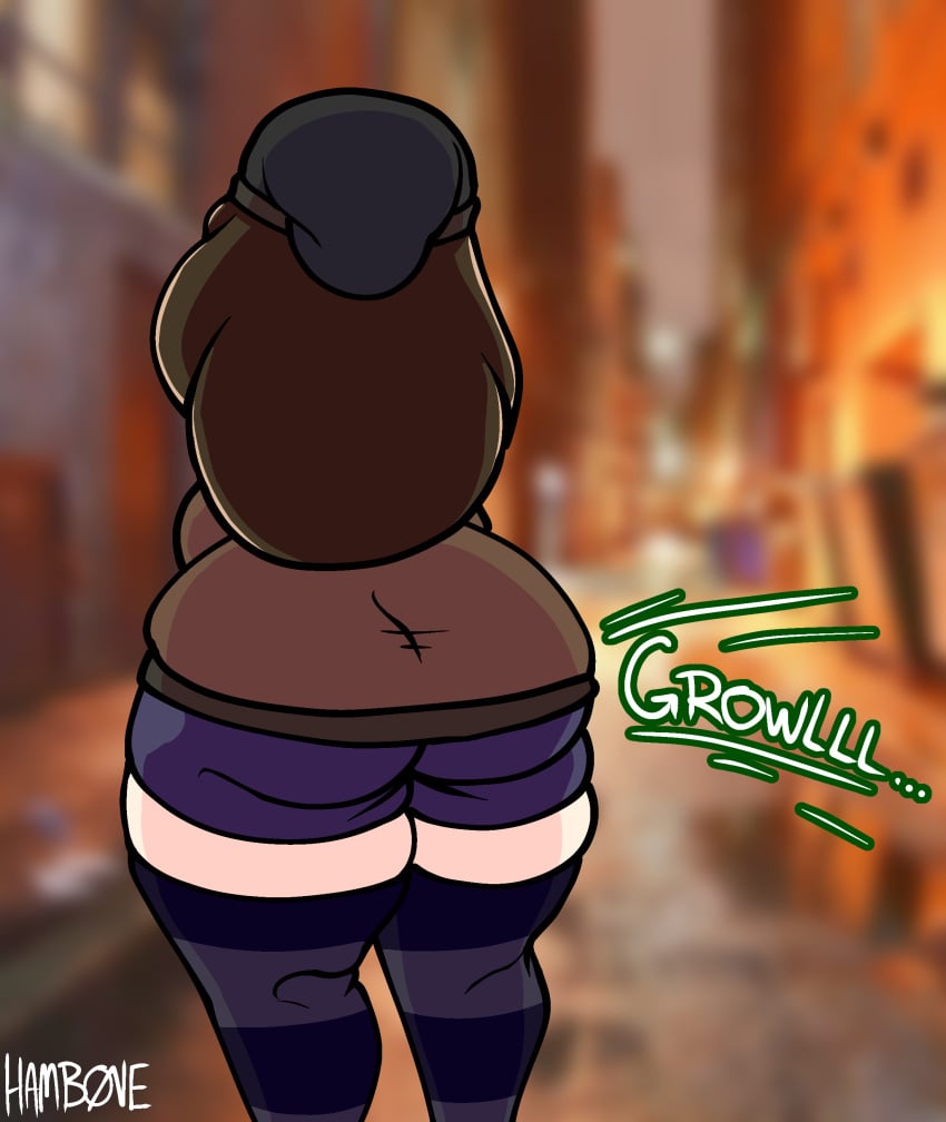 1girls 2d 2d_(artwork) about_to_fart artist_signature ass ass_bigger_than_head ass_focus female female_only friday_night_funkin friday_night_funkin_mod hamb0ne long_hair neetblue skyblue skyblue_(neet_form) stomach_growling sweater text thick_ass thick_thighs thighhighs thighs