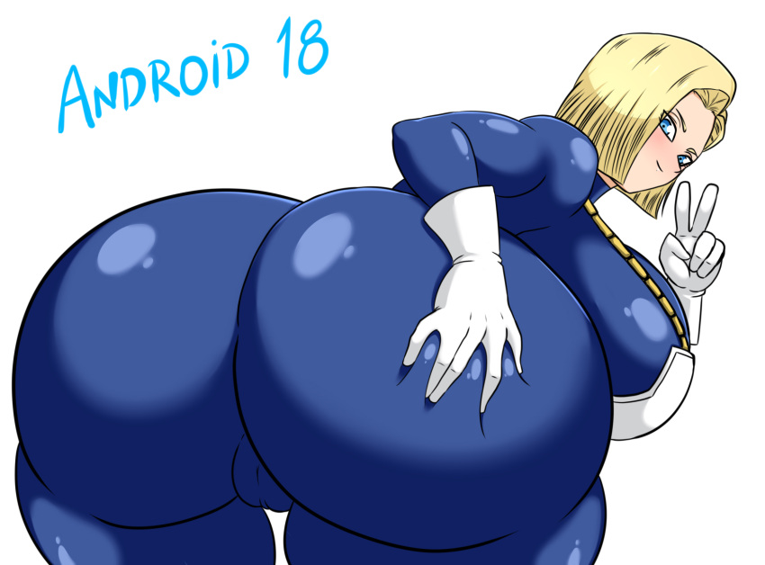 1female android_18 blonde_hair blonde_hair_female blue_eyes blue_eyes_femboy cameltoe cleavage codeyumi curvy dragon_ball erect_nipples fat_ass_female female gigantic_breasts huge_ass short_hair short_hair_female slutty_pose voluptuous_wide_hips